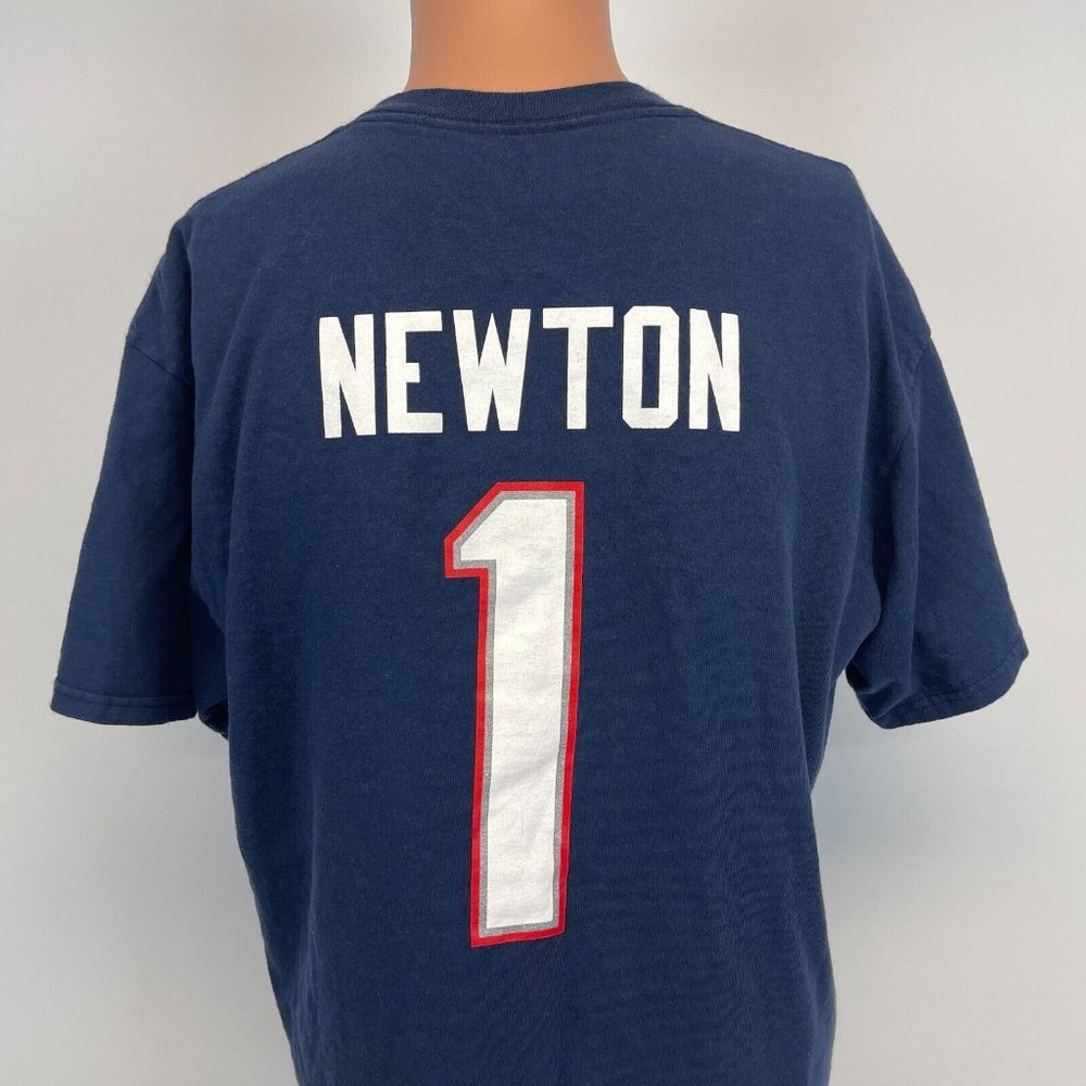 Cam Newton New England Patriots Jersey T Shirt NFL Team Football Blue Size L